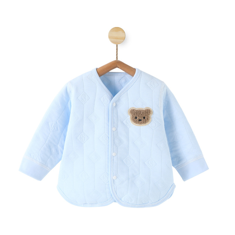 Βρεφικό χειμερινό καπιτονέ βαμβακερό τοπ, τριών επιπέδων, με V-λαιμό και εξωτερικό γιλέκο