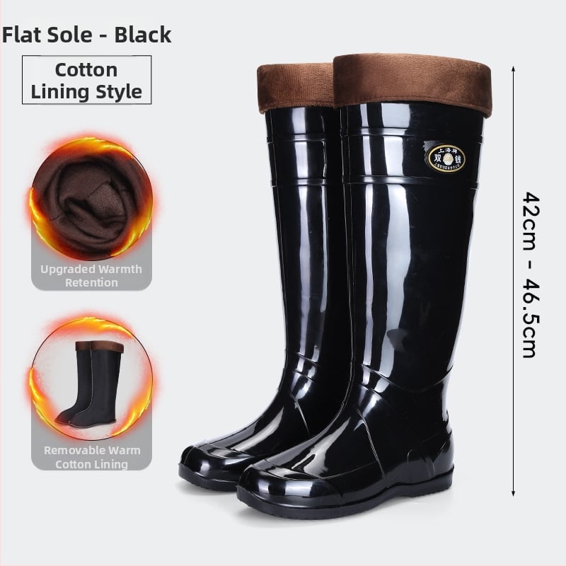 Дъждовни ботуши до коляното за възрастни - PVC горна част, подметка от телешко сухожилие, унисекс, четири сезона