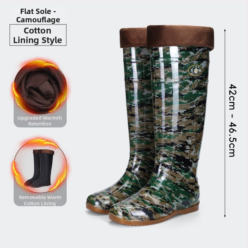 Дъждовни ботуши до коляното за възрастни - PVC горна част, подметка от телешко сухожилие, унисекс, четири сезона