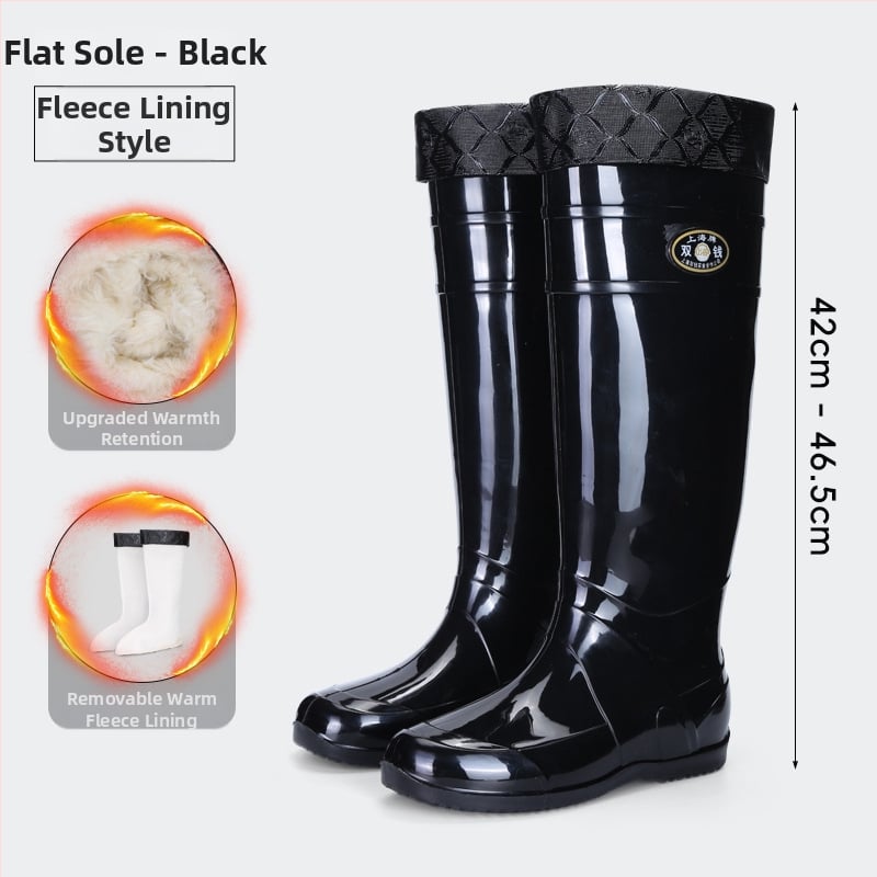 Дъждовни ботуши до коляното за възрастни - PVC горна част, подметка от телешко сухожилие, унисекс, четири сезона