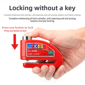 Lacăt antifurt cu disc pentru motocicletă, cu geantă de depozitare – portabil, din metal, impermeabil, rezistent la rugină, anti-derapant