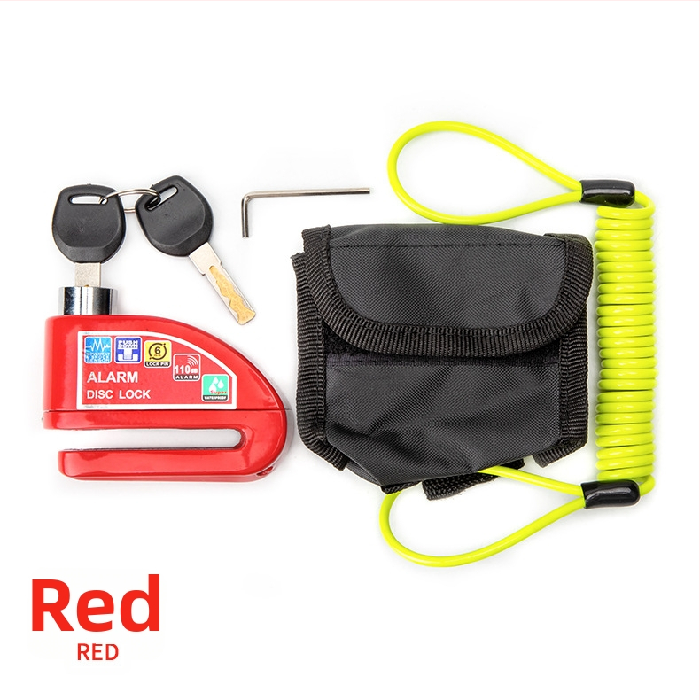 Lacăt antifurt cu disc pentru motocicletă, cu geantă de depozitare – portabil, din metal, impermeabil, rezistent la rugină, anti-derapant