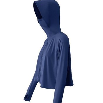 Женска блуза за UV защита UPF50+ с Ice Silk материя, качулка и дълги ръкави, бързосъхнеща – за лятна защита на открито