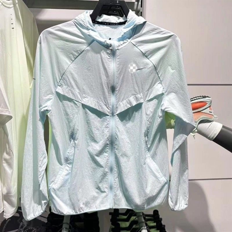 Външно ветроустойчиво яке с качулка – ice-silk плат, дишащо, бързосъхнещо, UV защита за летно бягане