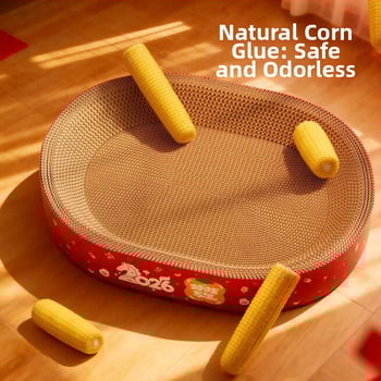 Σε ένα καταφύγιο γάτας και πίνακας γρατσουνίσματος – ανθεκτικό στη φθορά, χωρίς νιφάδες, τεσσάρων εποχών, υλικό: κυματοειδές χαρτί