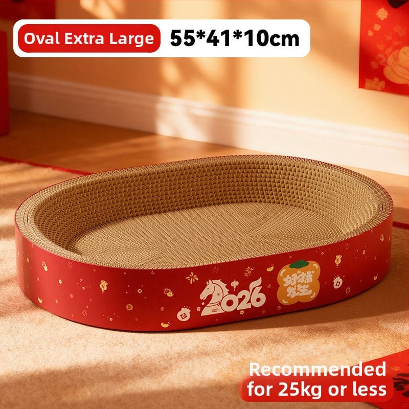 Σε ένα καταφύγιο γάτας και πίνακας γρατσουνίσματος – ανθεκτικό στη φθορά, χωρίς νιφάδες, τεσσάρων εποχών, υλικό: κυματοειδές χαρτί