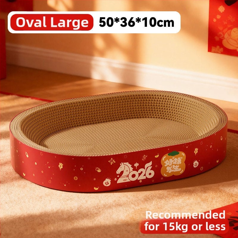 Σε ένα καταφύγιο γάτας και πίνακας γρατσουνίσματος – ανθεκτικό στη φθορά, χωρίς νιφάδες, τεσσάρων εποχών, υλικό: κυματοειδές χαρτί