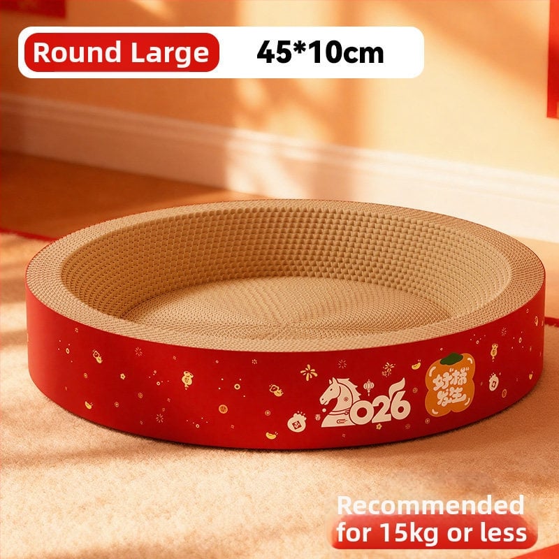 Σε ένα καταφύγιο γάτας και πίνακας γρατσουνίσματος – ανθεκτικό στη φθορά, χωρίς νιφάδες, τεσσάρων εποχών, υλικό: κυματοειδές χαρτί