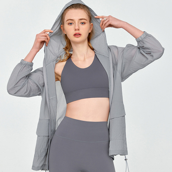 Слънцезащитно спортно яке с качулка, дишаща Ice Silk материя, DSL790, UPF50+ за лято