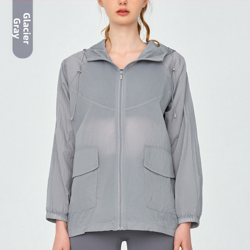 Слънцезащитно спортно яке с качулка, дишаща Ice Silk материя, DSL790, UPF50+ за лято