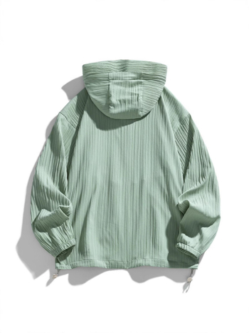 Jakna s kapuljom, labav kroj, korejski stil, 100% poliester, tanki materijal