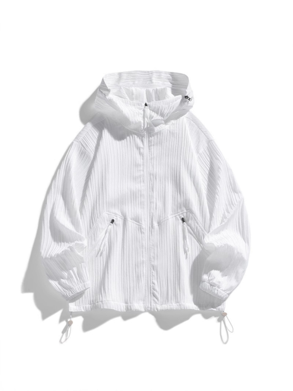 Jakna s kapuljom, labav kroj, korejski stil, 100% poliester, tanki materijal