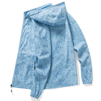 Vanjska odjeća s kapuljačom, UV zaštita, korejski stil, prednji zip, 3D džepovi (100% najlon; lagani tanki stil; s kapuljačom; prednji zip; 3D džepovi)