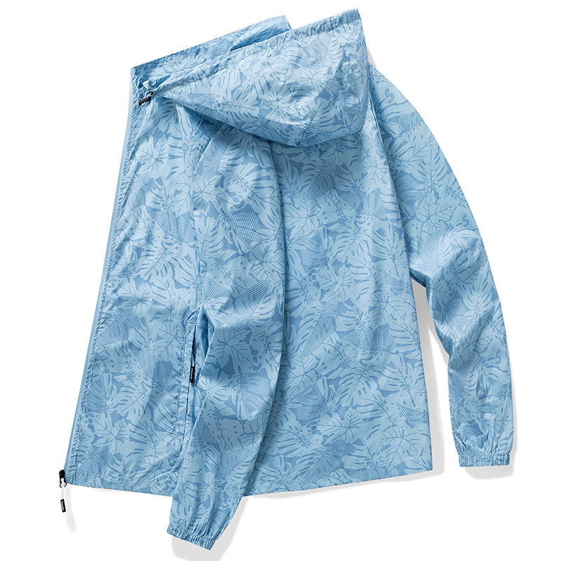 Vanjska odjeća s kapuljačom, UV zaštita, korejski stil, prednji zip, 3D džepovi (100% najlon; lagani tanki stil; s kapuljačom; prednji zip; 3D džepovi)