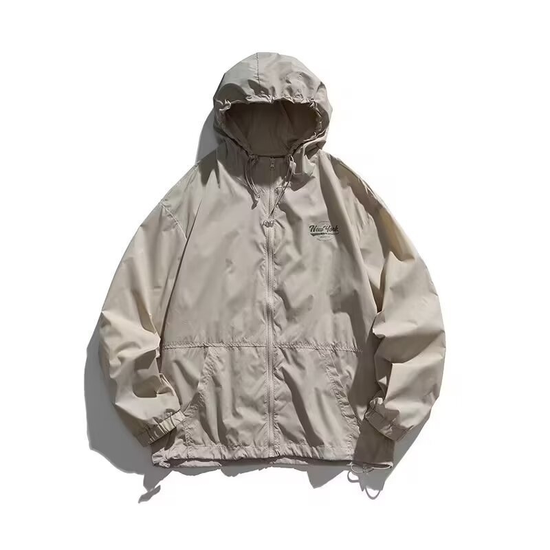 Muška ljetna jakna s kapuljom, lagana Ice Silk, zaštita od sunca, zatvarač, slobodan kroj