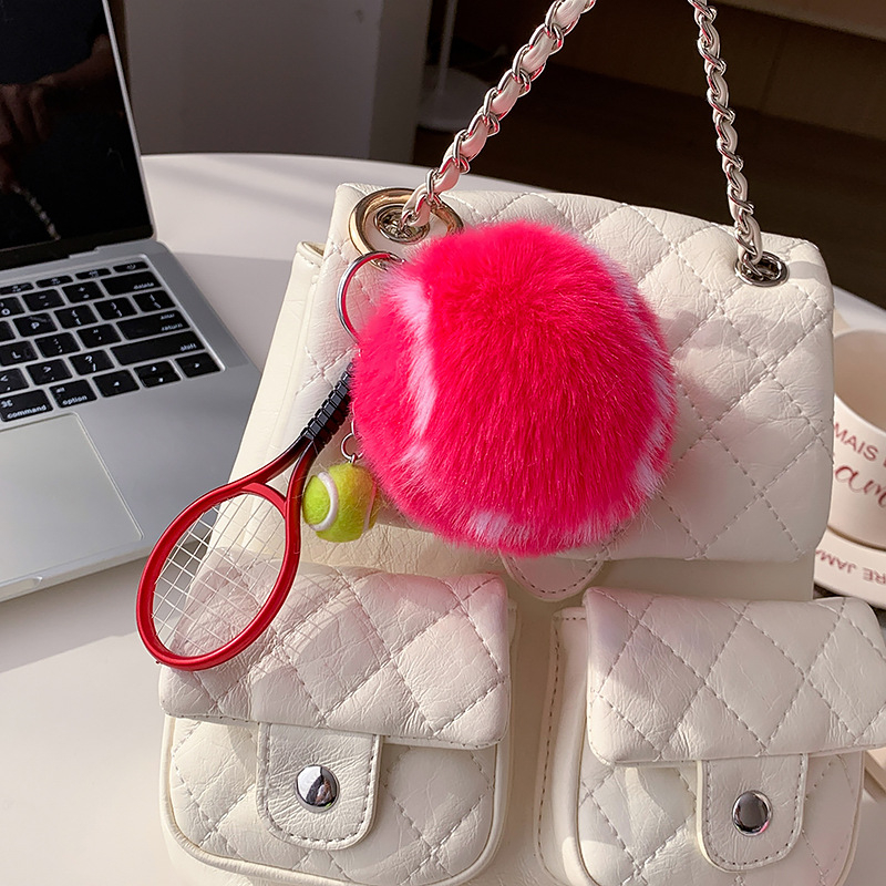 Тенис плюшено ключодържател - минималистичен стил, полиестерно влакно