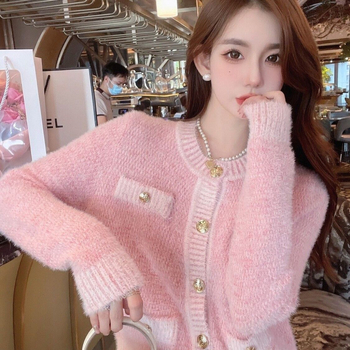 Cardigan od Ice Silk bez rukava, okrugli izrez, princeza-stil rukava, uobičajena debljina
