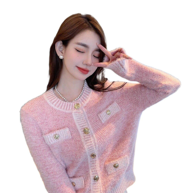 Cardigan od Ice Silk bez rukava, okrugli izrez, princeza-stil rukava, uobičajena debljina