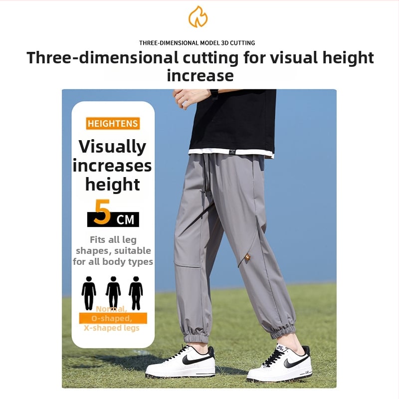 Pánske nohavice Ice Silk na leto – voľný strih, rýchloschnúce, 90% nylon