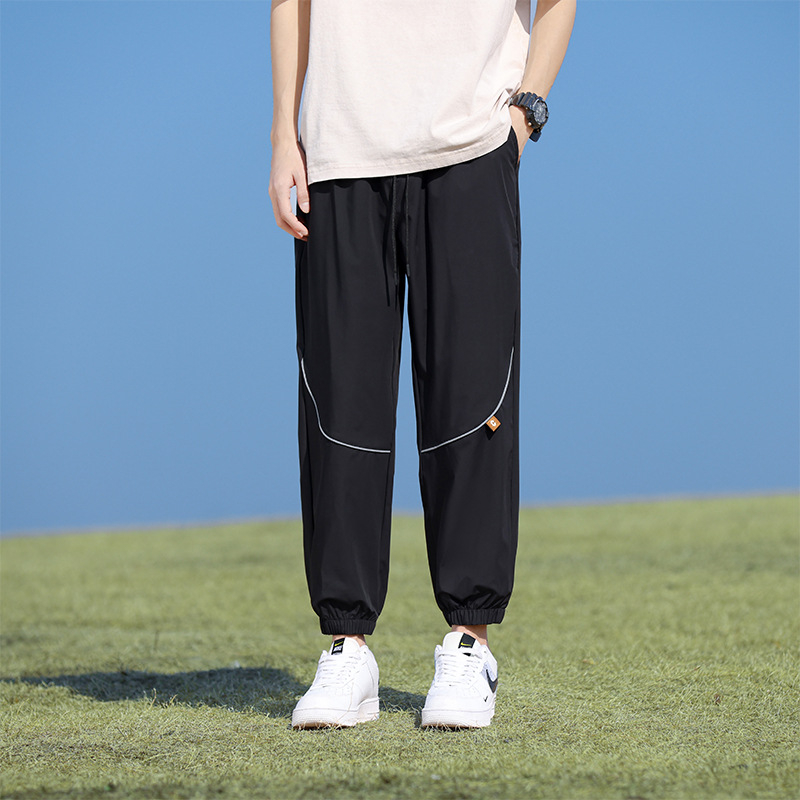 Ανδρικά παντελόνια Ice Silk για καλοκαίρι – χαλαρή γραμμή, γρήγορο στέγνωμα, 90% νάιλον