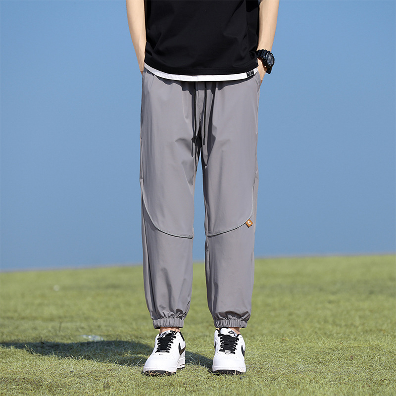 Ανδρικά παντελόνια Ice Silk για καλοκαίρι – χαλαρή γραμμή, γρήγορο στέγνωμα, 90% νάιλον