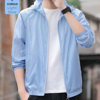 Унисекс лятна външна ветровка с качулка — UPF30+ защита от слънцето, полиестерна материя, за походи и къмпинг