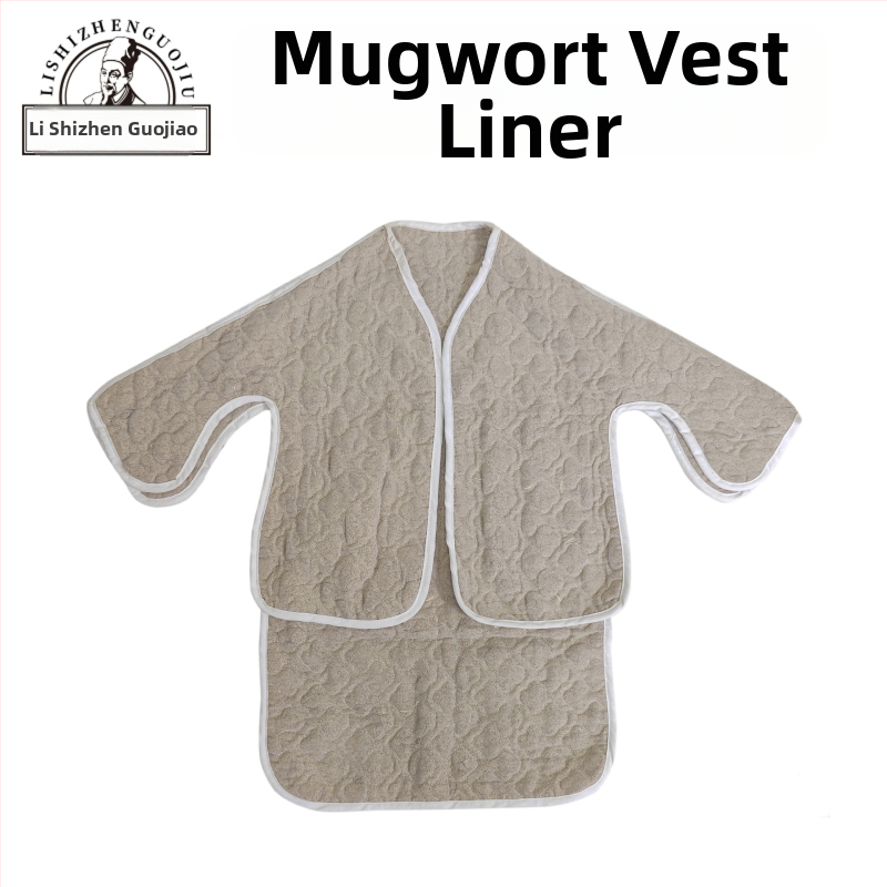 Liner pre moxibustión na mieru; materiál: moxa velúr; model Nd001; sada obsahuje: kryt na klobúk, vestu, pás, sedací vankúš, kolenné výstelky, výstelky na topánky