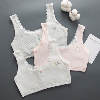 Detská bavlnená podprsenka-vest, mäkký povrch, 95% bavlna, široké ramienka, leto, pre deti 140 cm+