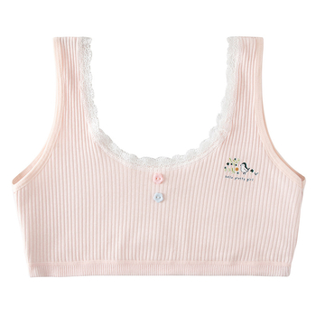 Detská bavlnená podprsenka-vest, mäkký povrch, 95% bavlna, široké ramienka, leto, pre deti 140 cm+