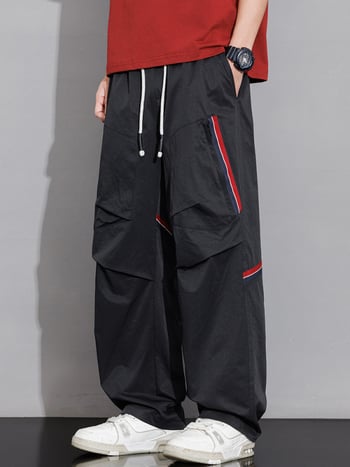 Pantaloni lungi cu patchwork, croială dreaptă, talie medie, 96% poliester, amestec fibre chimice