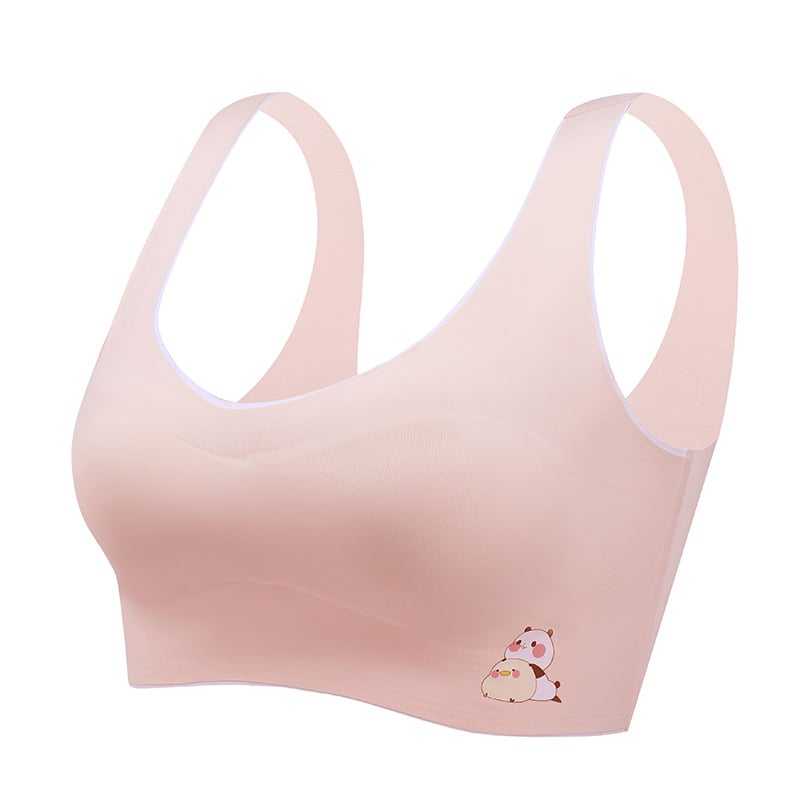 Djevojački bezremenski grudnjak s punim košaricama, tanke oblikovane košarice od pjene, Ice Silk materijal, glavni Nylon materijal, prozračan i udoban