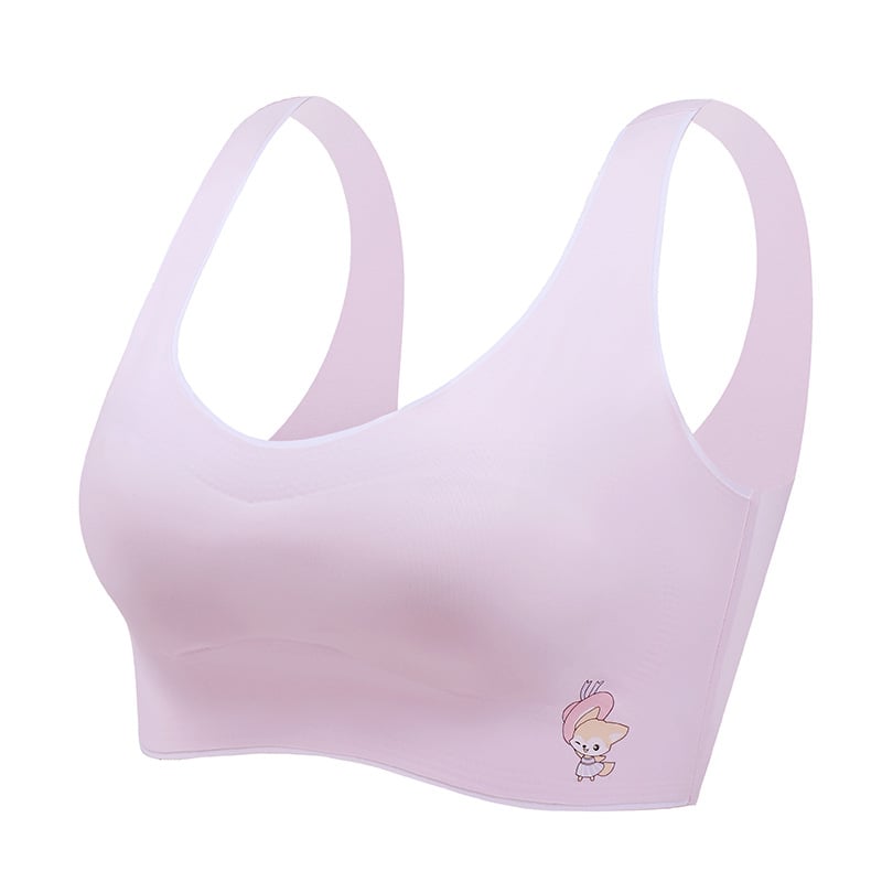 Djevojački bezremenski grudnjak s punim košaricama, tanke oblikovane košarice od pjene, Ice Silk materijal, glavni Nylon materijal, prozračan i udoban