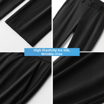 Pánske voľné nohavice, ľahká tkanina, vysoká elasticita, stredne vysoký pás, voľný strih