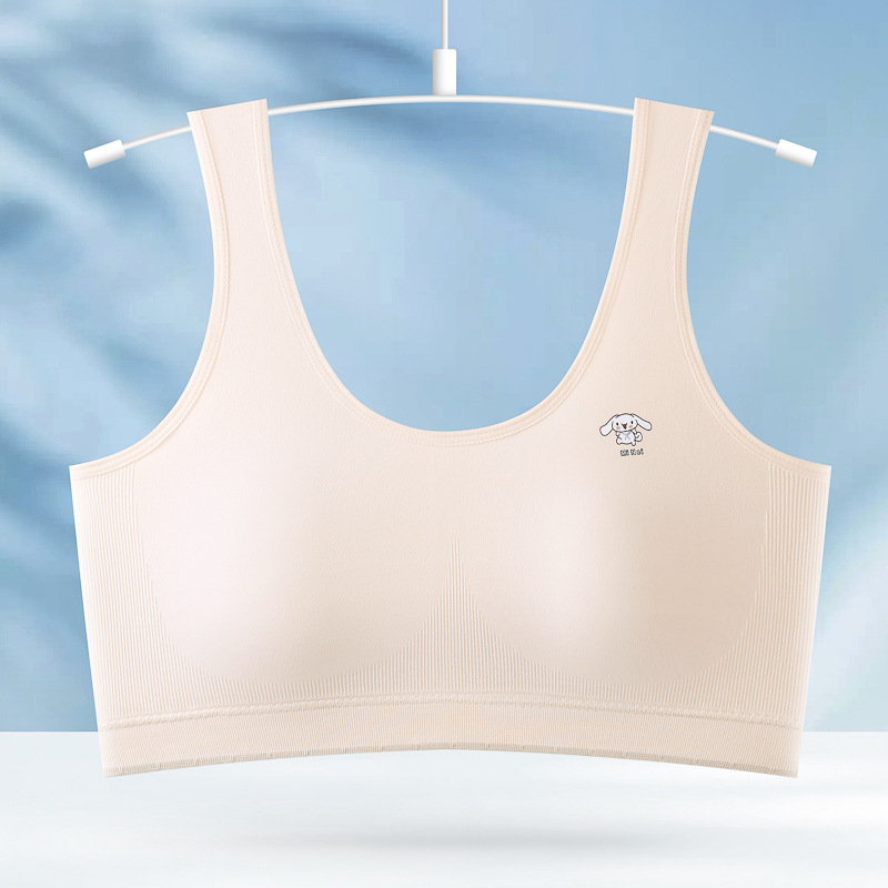 Sutien u stilu prsluka s trokutastim košaricama, za tinejdžerice 12–15, prozračan Spandex-Lycra, pamuk košarica, bez žice