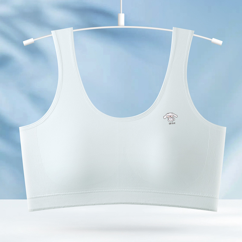 Sutien u stilu prsluka s trokutastim košaricama, za tinejdžerice 12–15, prozračan Spandex-Lycra, pamuk košarica, bez žice