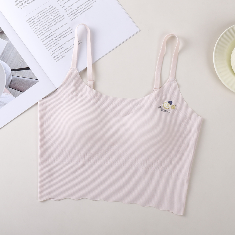 Bešivne dječje donje rublje za tinejdžerice, prozračno, tank-top stil, s punom košarom i tanko oblikovanom košarom, pamuk podstava, čvrste dvostruke naramenice, bez kopče; uzrast 12–15; ljeto.