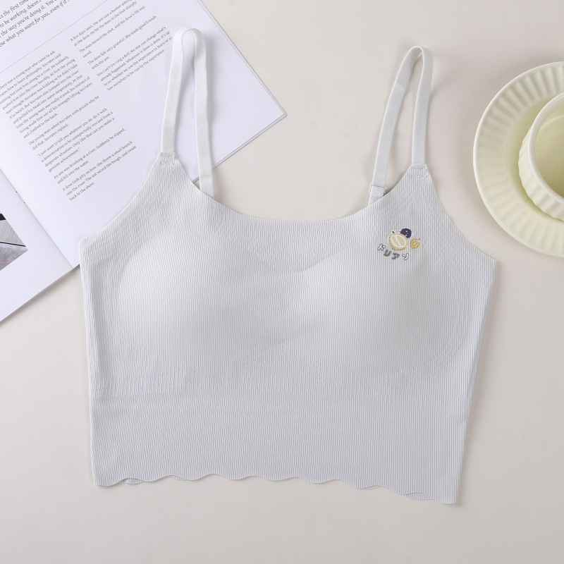 Bešivne dječje donje rublje za tinejdžerice, prozračno, tank-top stil, s punom košarom i tanko oblikovanom košarom, pamuk podstava, čvrste dvostruke naramenice, bez kopče; uzrast 12–15; ljeto.