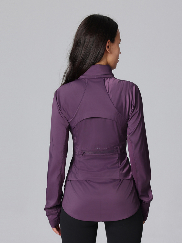 Женско леко ветрово яке за открито със качулка, полиестер, UPF50+ UV защита, тясна кройка