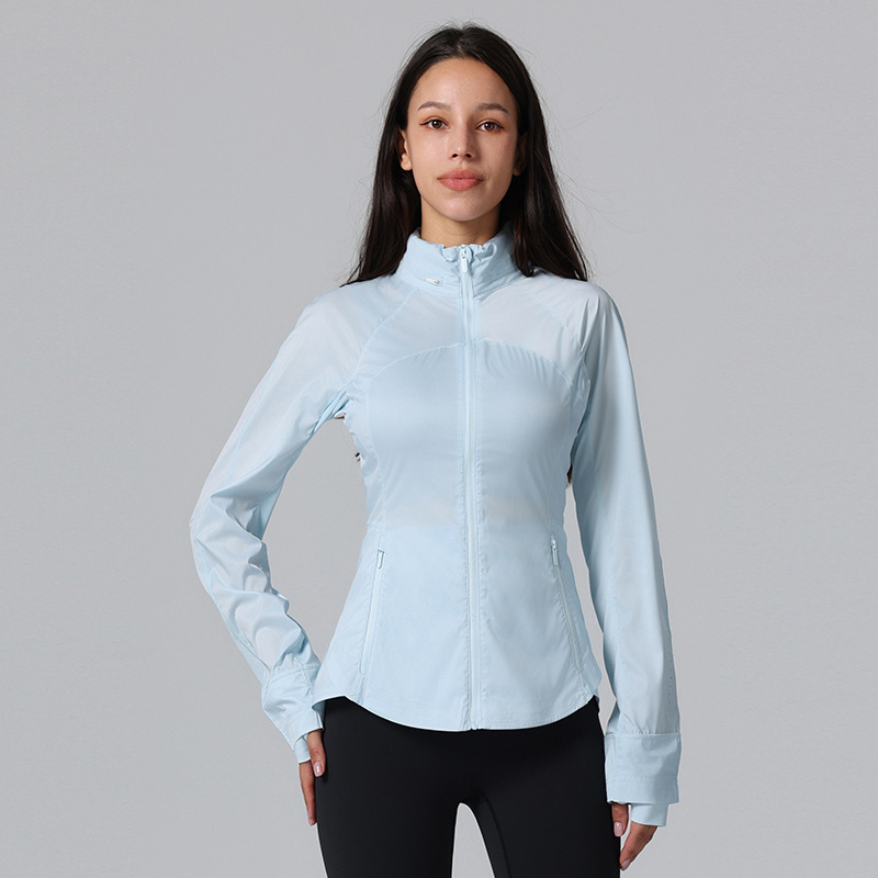 Женско леко ветрово яке за открито със качулка, полиестер, UPF50+ UV защита, тясна кройка