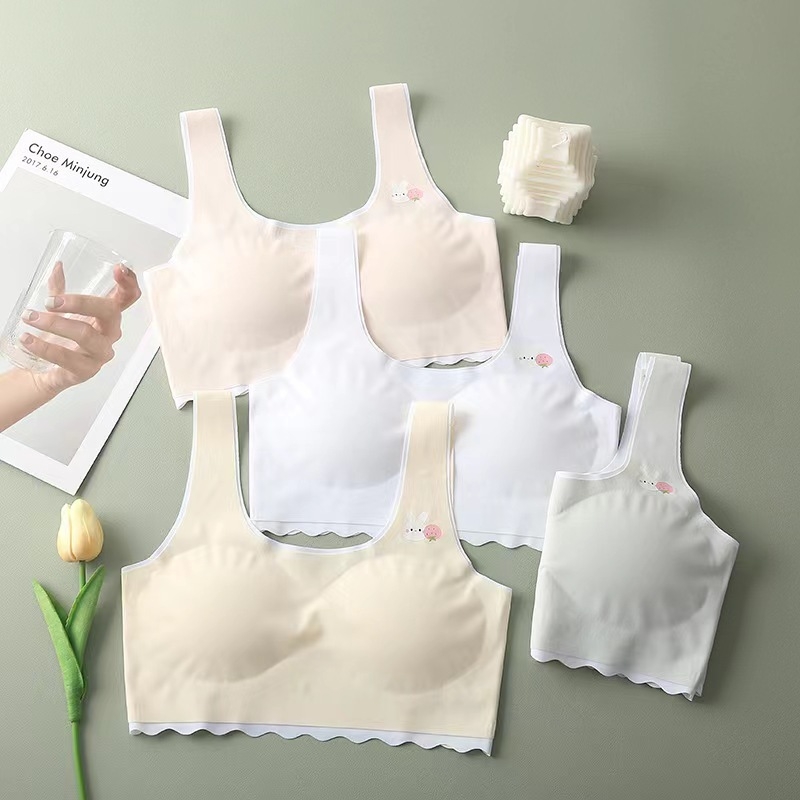 Σουτιέν χωρίς ραφές, χωρίς μεταλλικά στοιχεία, για εφήβους, Cup 3/4, υπερλεπτό μορφοποιημένο κύπελλο, σταθερές διπλές τιράντες, νάιλον ύφασμα