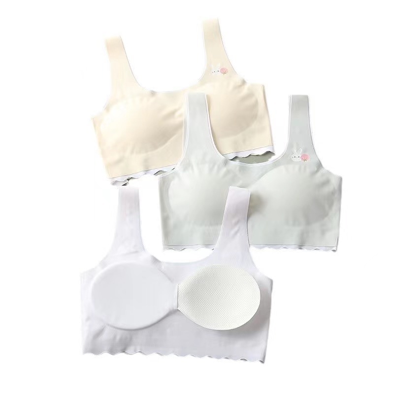 Σουτιέν χωρίς ραφές, χωρίς μεταλλικά στοιχεία, για εφήβους, Cup 3/4, υπερλεπτό μορφοποιημένο κύπελλο, σταθερές διπλές τιράντες, νάιλον ύφασμα