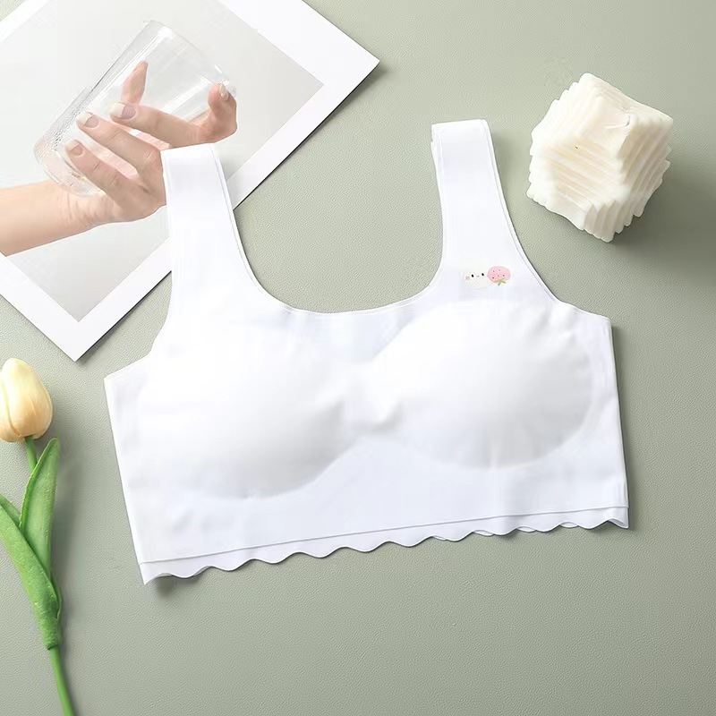 Σουτιέν χωρίς ραφές, χωρίς μεταλλικά στοιχεία, για εφήβους, Cup 3/4, υπερλεπτό μορφοποιημένο κύπελλο, σταθερές διπλές τιράντες, νάιλον ύφασμα