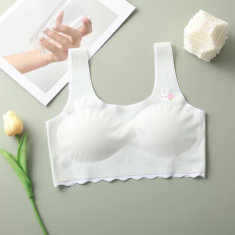 Σουτιέν χωρίς ραφές, χωρίς μεταλλικά στοιχεία, για εφήβους, Cup 3/4, υπερλεπτό μορφοποιημένο κύπελλο, σταθερές διπλές τιράντες, νάιλον ύφασμα