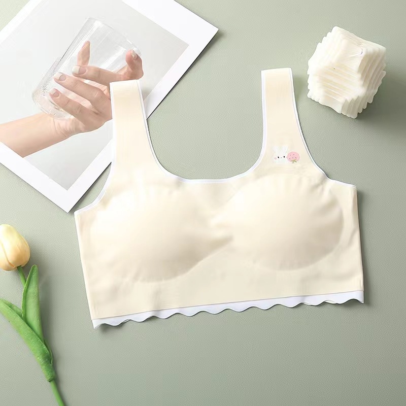 Σουτιέν χωρίς ραφές, χωρίς μεταλλικά στοιχεία, για εφήβους, Cup 3/4, υπερλεπτό μορφοποιημένο κύπελλο, σταθερές διπλές τιράντες, νάιλον ύφασμα