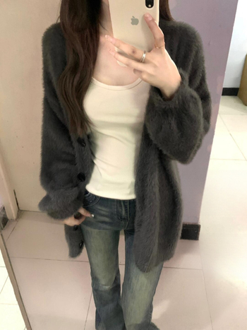Pleten kardigan s V izrezom, dugi rukavi, jesenska kolekcija 2025