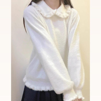 Džemper s doll collar-om, Ice Silk materijalom, kapuljom, princezinim rukavima – Lolita unutarnja majica