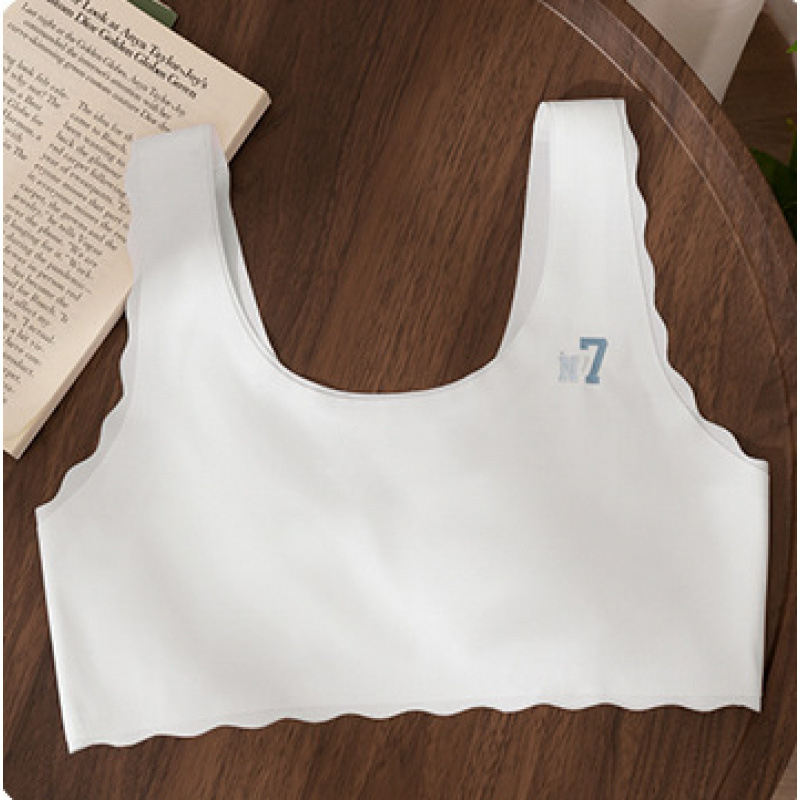 Dječja potkošulja u vest-stilu, od najlona, s punim košaricama i tankim oblikovanim jastučićima od spužve, bez žice, fiksni dvostruki kaiševi, prozračna i udobna, za uzrast 9–13 godina