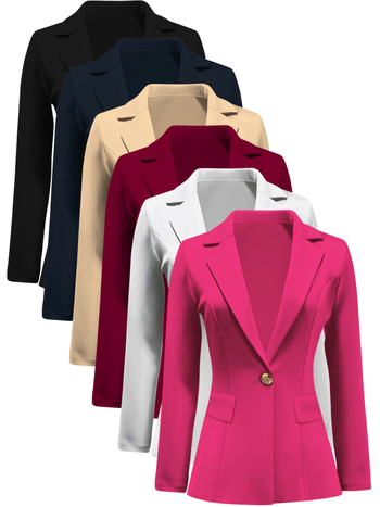 Ženski pleteni sako kostim u jednobojnom dizajnu, rever, kopčanje jednim gumbom, poliester, otisak gradske krajine, elegantan gradski stil