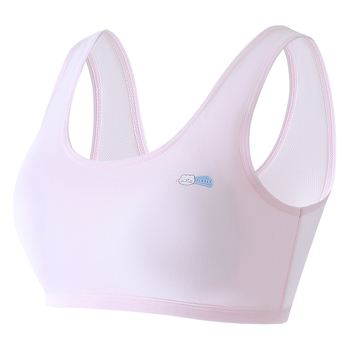 Djevojački grudnjak od pamuka s fiksnim košaricama, širokim naramenicama i mrežastim leđima, prozračan i udoban