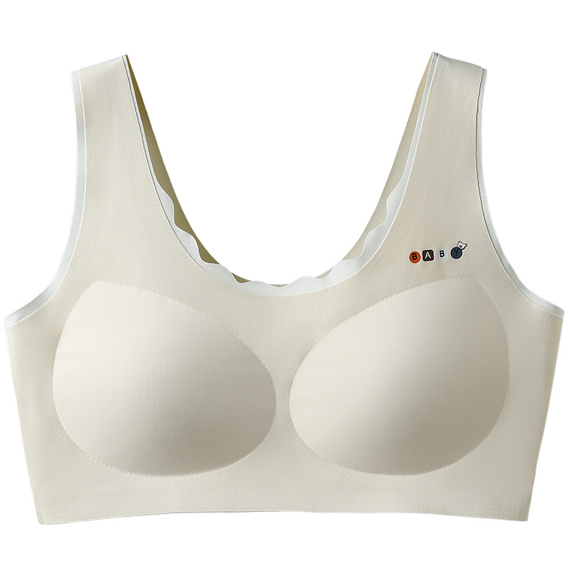 Sutien za djevojčice tinejdžerice, Ice Silk tkanina, bez žice, 3/4 košarica, fiksne dvostruke naramenice, oblikovanje leđa